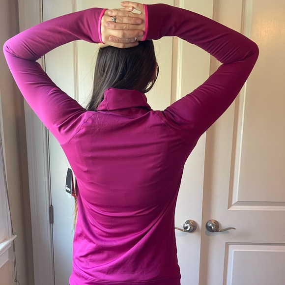 NWT NIKE PRO Dri-Fit Hyperwarm Series Side-Tie Pullover in Fuschia - Picture 2 of 8